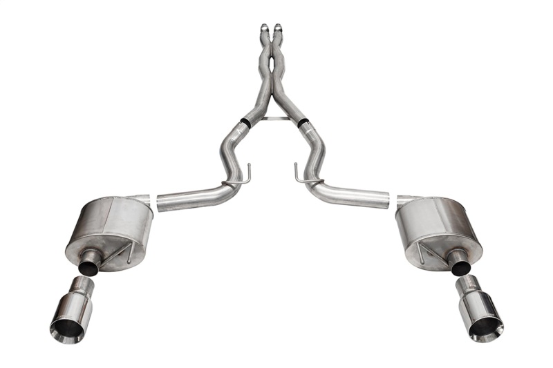 Corsa 2024 Ford MustangGT Sport Cat-Back Exhaust Sys. 3.0in Dual Rear Exit w/4.5in Straight Cut Tips - 21255