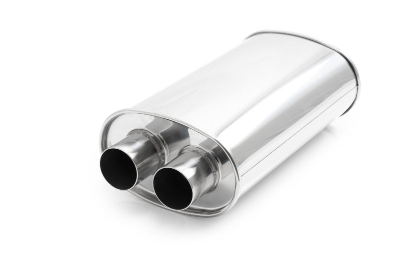 Vibrant Universal Streetpower 2.5in Stainless Steel Dual In-Out Oval Muffler - 10535