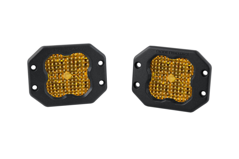 Diode Dynamics SS3 LED Pod Sport - Yellow Flood Flush (Pair) - DD6205P