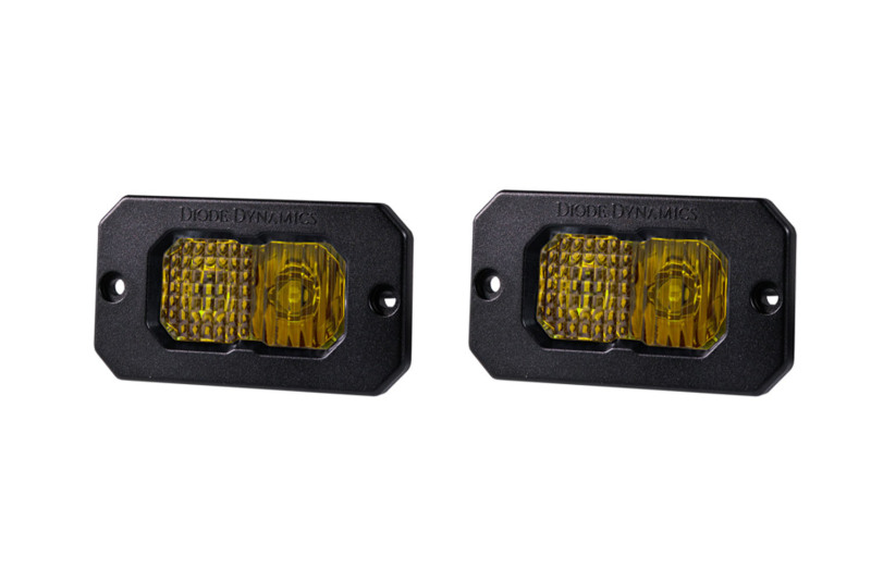 Diode Dynamics Stage Series 2in LED Pod Sport - Yellow Combo Flush ABL (Pair) - DD6730P