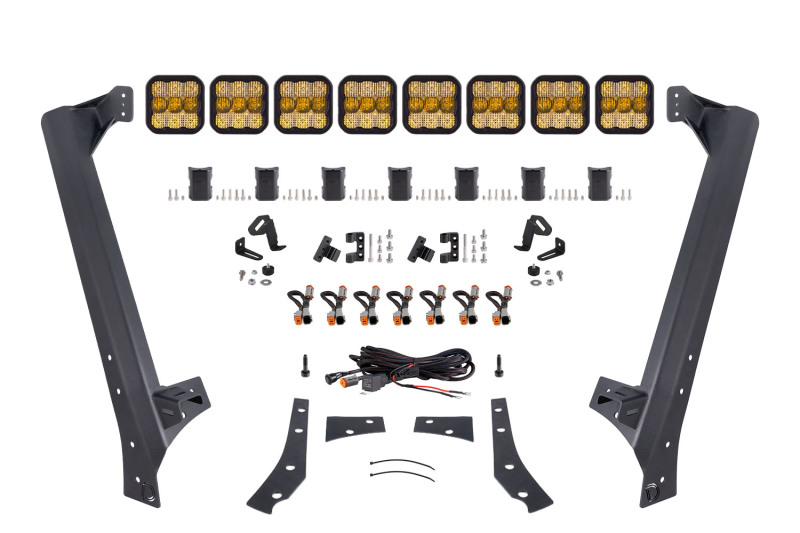 Diode Dynamics Jeep JK SS5 Sport CrossLink Windshield - Yellow Combo Lightbar Kit - DD7225