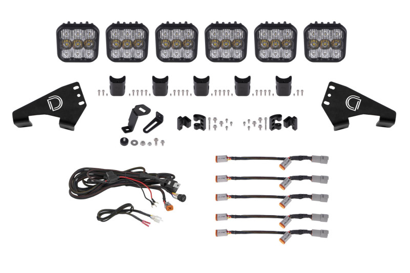 Diode Dynamics 20-Present Polaris RZR SS5 Sport CrossLink Roof - White Combo Lightbar Kit - DD7630