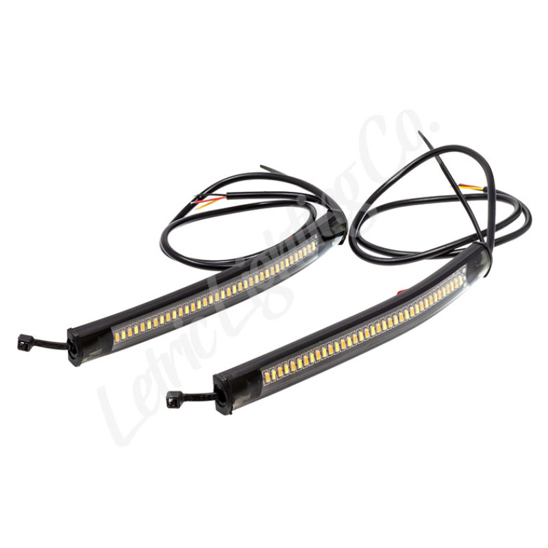 Letric Lighting Flexible White Running Amber Switchback Turn Signal Strips - LLC-FTS