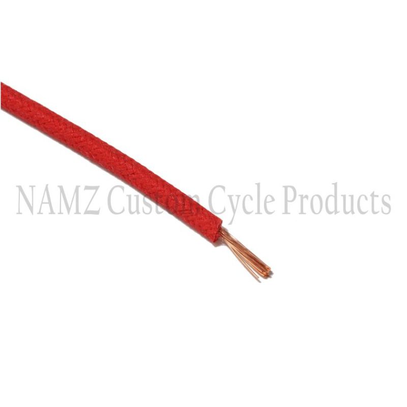 NAMZ OEM Color Cloth-Braided Wire 25ft. Pack 16g - Red - NCBW-2