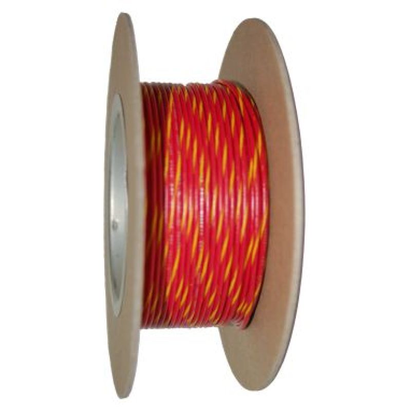 NAMZ OEM Color Primary Wire 100ft. Spool 18g - Red/Yellow Stripe - NWR-24-100