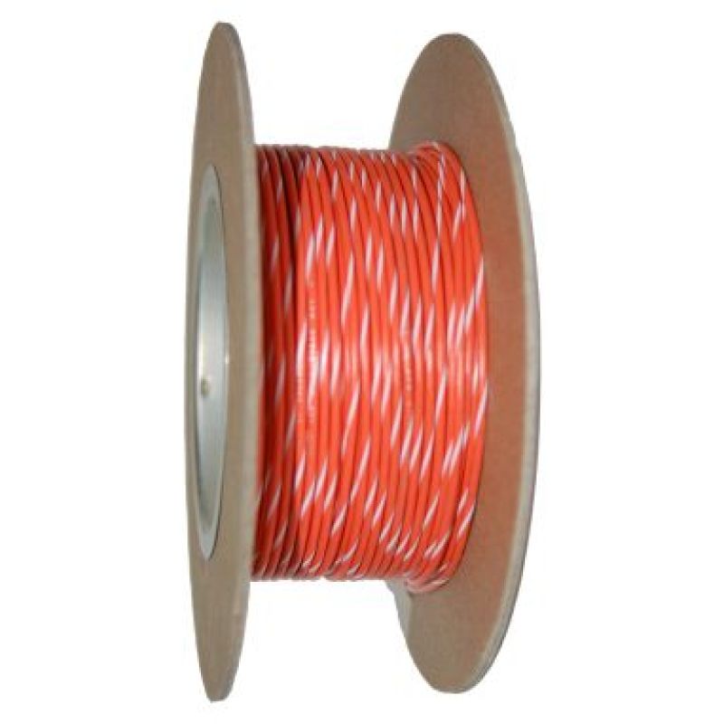 NAMZ OEM Color Primary Wire 100ft. Spool 18g - Orange/White Stripe - NWR-39-100