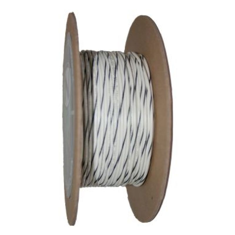 NAMZ OEM Color Primary Wire 100ft. Spool 18g - White/Black Stripe - NWR-90-100