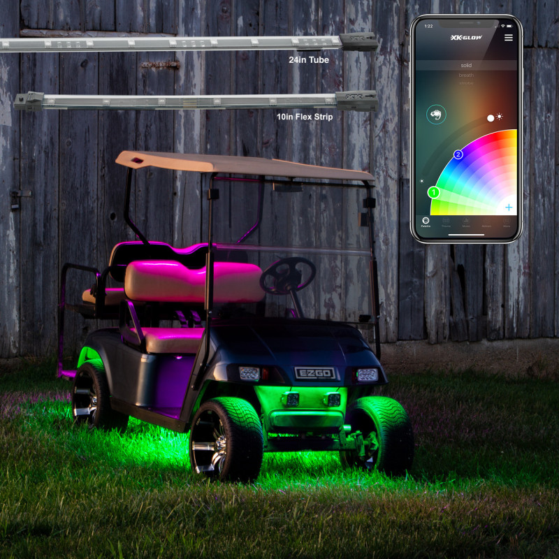 XK Glow LED Golf Cart Accent Light Kits XKchrome Smartphone App - XK-GOLF-ADV