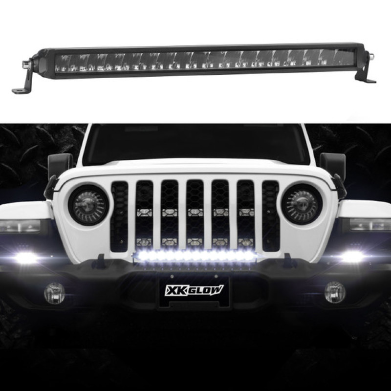 XK Glow Razor Light Bar Auxiliary High Beam Driving No Wire & Switch 10in - XK064010-D