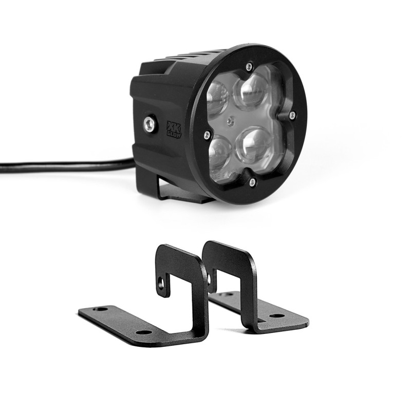 XK Glow Round XKchrome 20w LED Cube Light w/ RGB Accent Kit w/ Controller/Fog Mount- Fog Beam 2pc - XK065003-FO-KIT