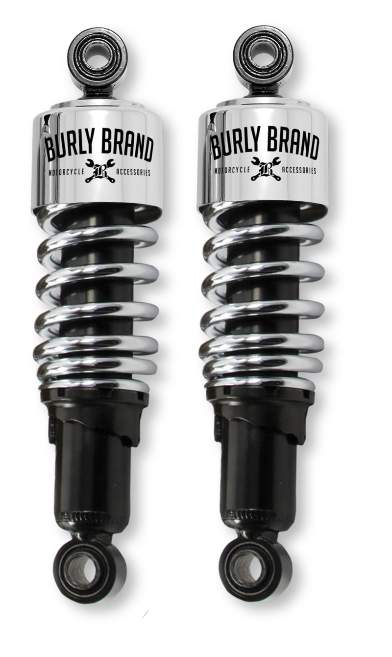 Burly Brand FLH Shocks - Chrome - B28-1203