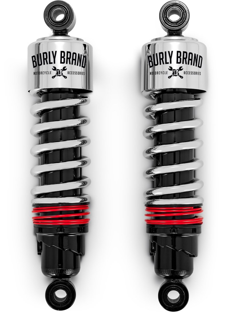 Burly Brand Slammer Plus Shocks 11.5in - Chrome - B28-1207