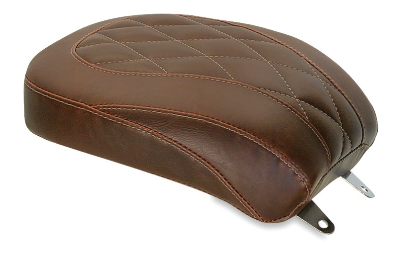 Mustang 84-06 Harley Standard Rear Tire Wide Tripper Passenger Seat Diam Stitch - Distressed Brown - 76807