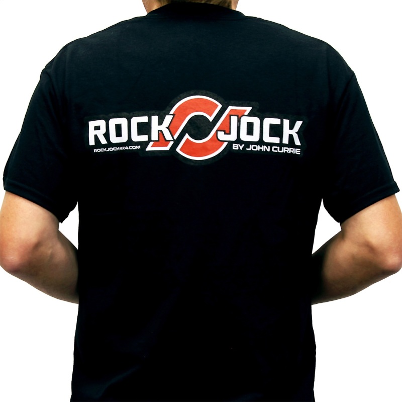 RockJock T-Shirt w/ Patch Logo on Front and Large Logo on Back Black XL - RJ-711004-XL