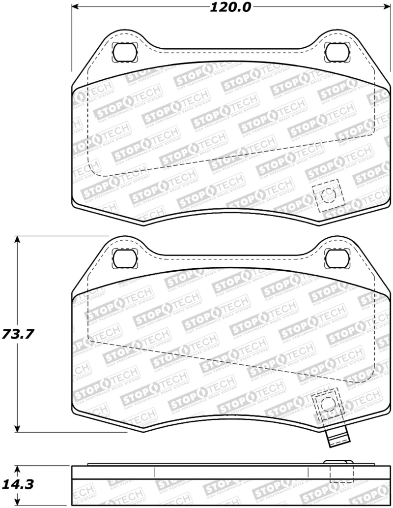 StopTech Sport Brake Pads w/Shims and Hardware - Rear - 309.09601