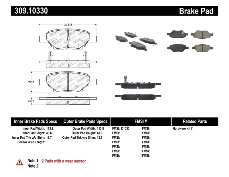 StopTech Performance Brake Pads - 309.10330