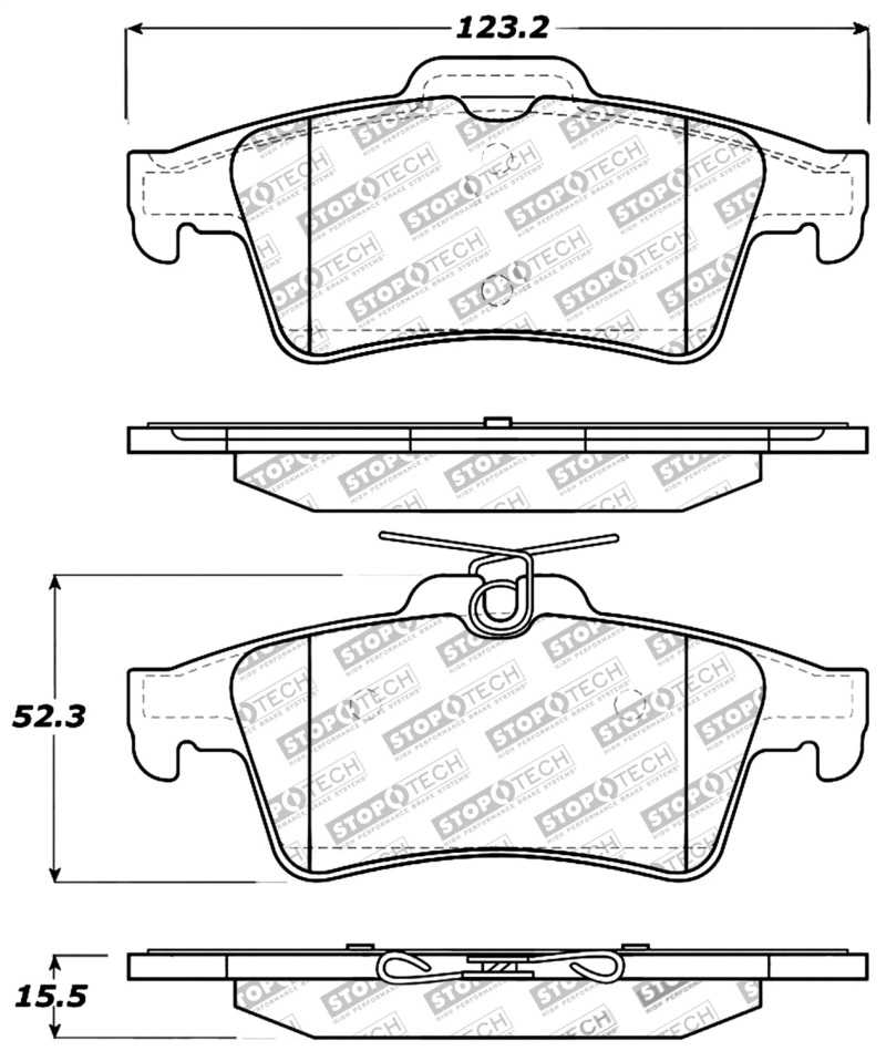 StopTech Performance 07-09 Mazdaspeed3 / 06-07 Mazdaspeed6 / 06-07 Mazda3 Rear Brake Pads - 309.10950