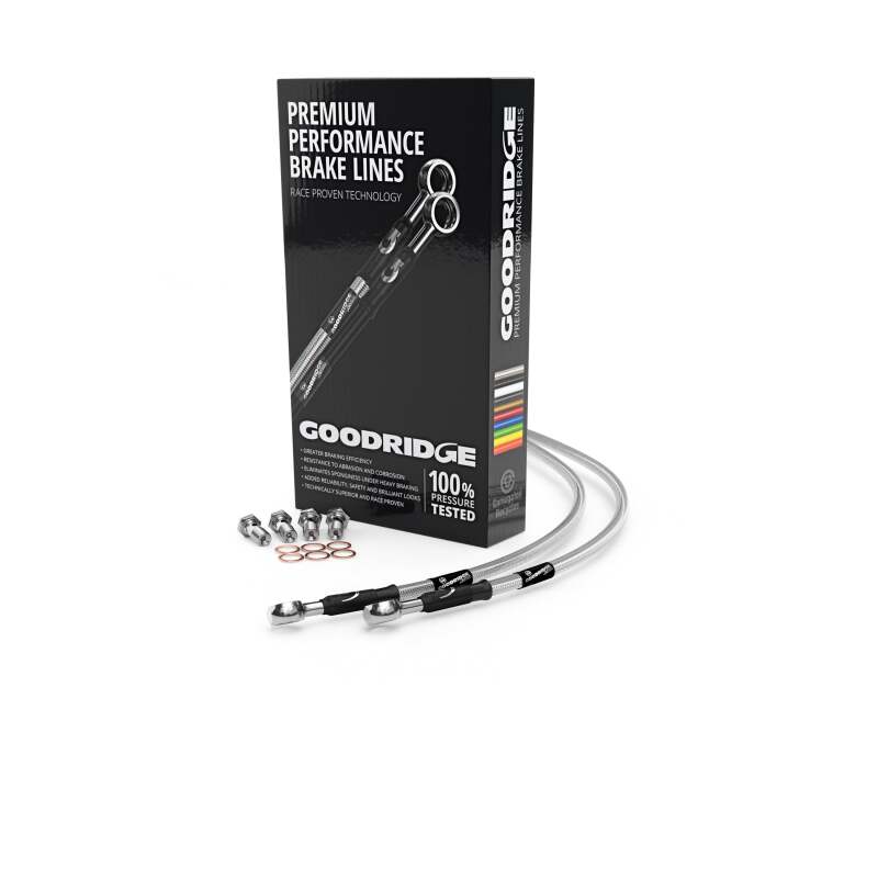 Goodridge 96-03 Honda CB250N-3 Clear Front SS Brake Lines - HN0256-1FC