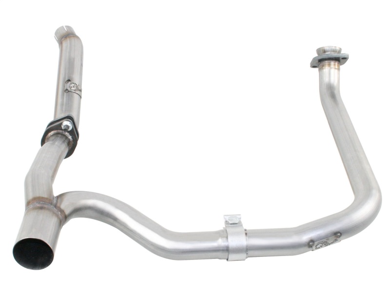 aFe Twisted Steel Delete Down-Pipe and Y-Pipe 2 to 2-1/2in Alum Steel Exhaust 12-16 Jeep Wrangler - 48-06210