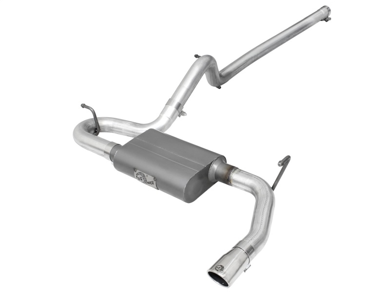 aFe Scorpion 2-1/2in Alum Steel Cat-Back Exhaust w/Pol Tip 07-18 Jeep Wrangler (JK) V6-3.6L/3.8L - 49-08045-P