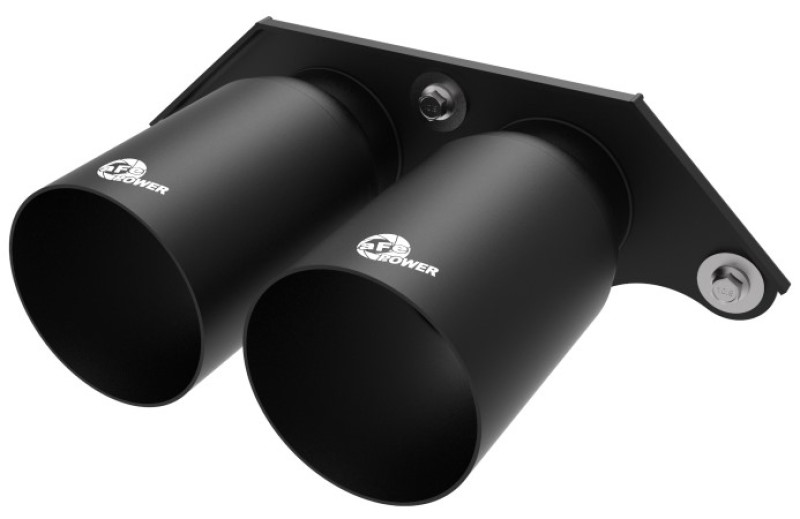 aFe Power Mach Force Xp 4in 304 SS Bolt-On Exhaust Tips Satin Black 14-19 Porsche 911 GT3 3.8L/4.0L - 49C36435-B