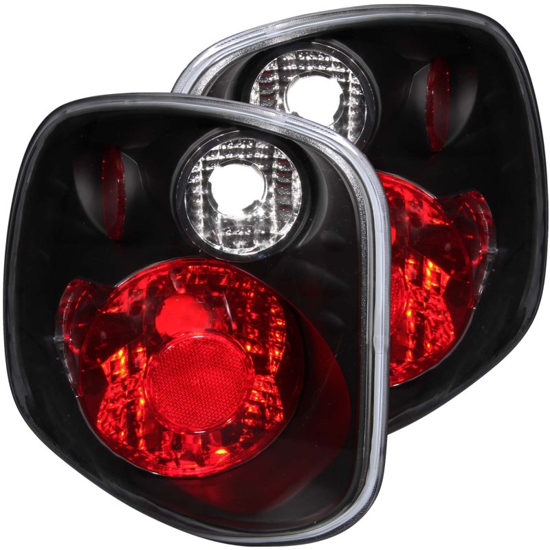 ANZO 1997-2000 Ford F-150 Taillights Black - 211069