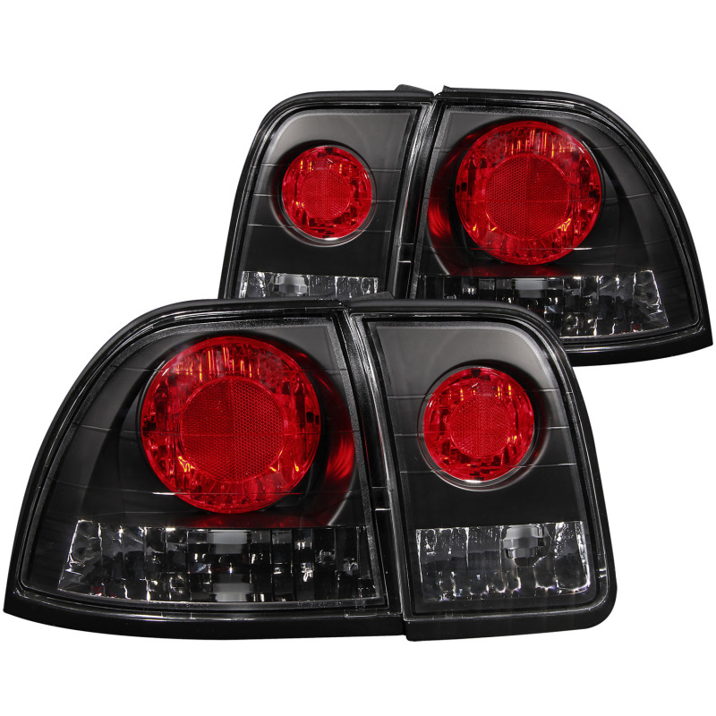 ANZO 1996-1997 Honda Accord Taillights Black - 221039