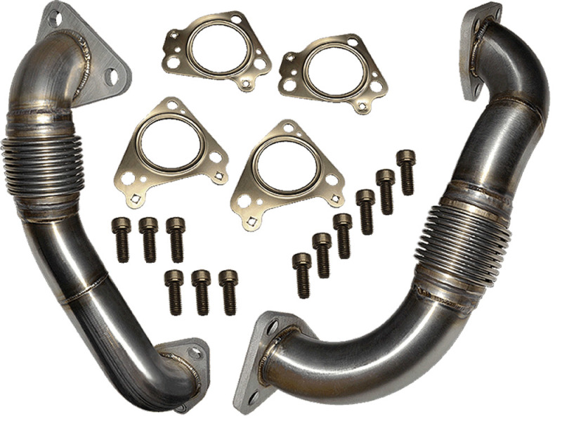 ATS Diesel 2001-2015 GM 6.6L Duramax Up Pipe Direct Replacement Kit (Driver & Pass Side Incl. HW) - 2041384248
