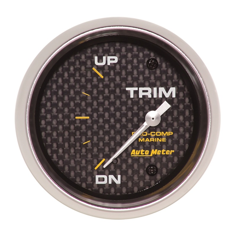 Autometer Marine Carbon Fiber Gauge 2-5/8in Electric Trim Level Gauge 0OHM Down - 90OHM Up - 200767-40