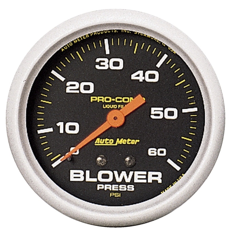 Autometer Pro-Comp 2 5/8in 0-60 PSI Liquid Filled Mech Blower Pressure Gauge - 5402