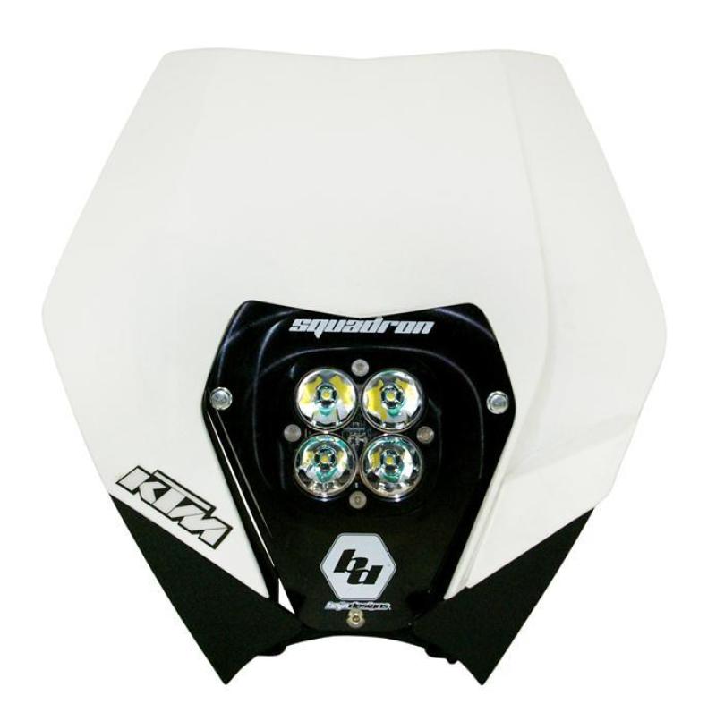 Baja Designs 08-13 KTM Headlight Kit AC w/ Headlight Shell White Squadron Sport - 557061AC