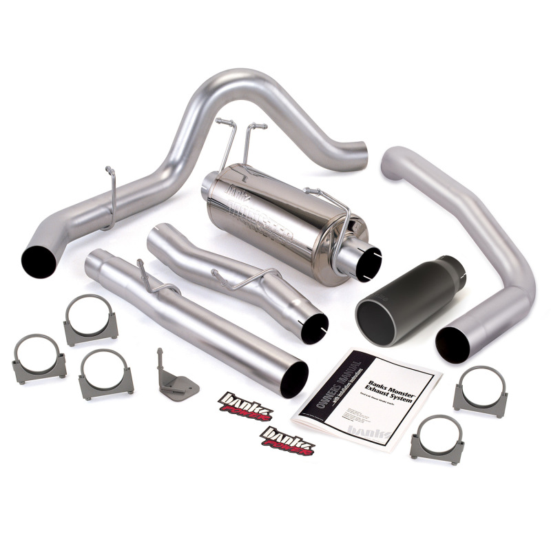 Banks Power 03-07 Ford 6.0L ECLB Monster Exhaust System - SS Single Exhaust w/ Black Tip - 48786-B