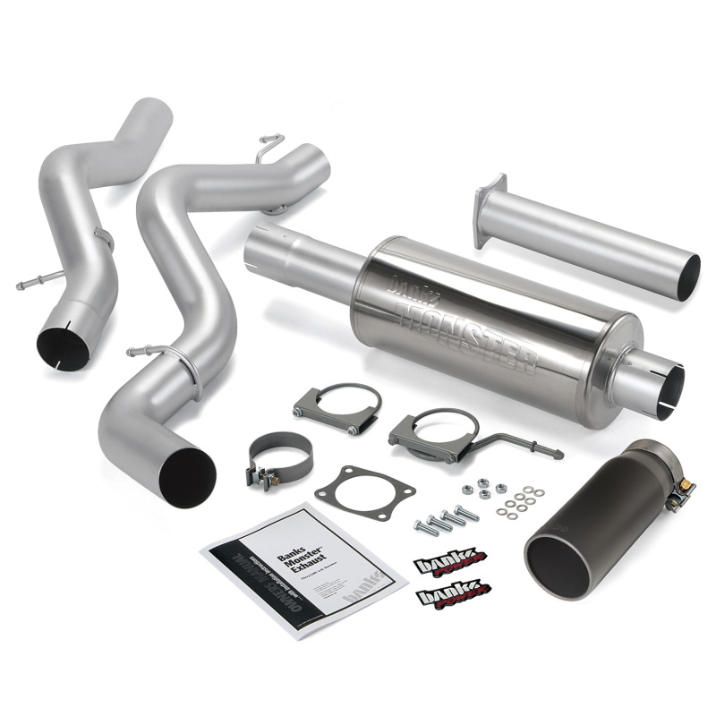 Banks Power 06-07 Chevy 6.6L CCSB Monster Exhaust System - SS Single Exhaust w/ Black Tip - 48939-B