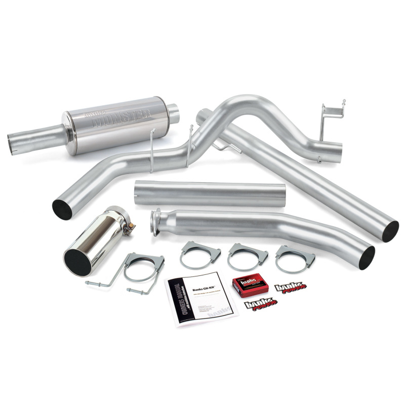 Banks Power 98-00 Dodge 5.9L Ext Cab Git-Kit - SS Single Exhaust w/ Chrome Tip - 49358