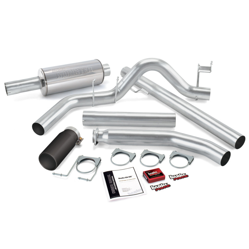 Banks Power 02 Dodge 5.9L Std Cab Git-Kit - SS Single Exhaust w/ Black Tip - 49361-B