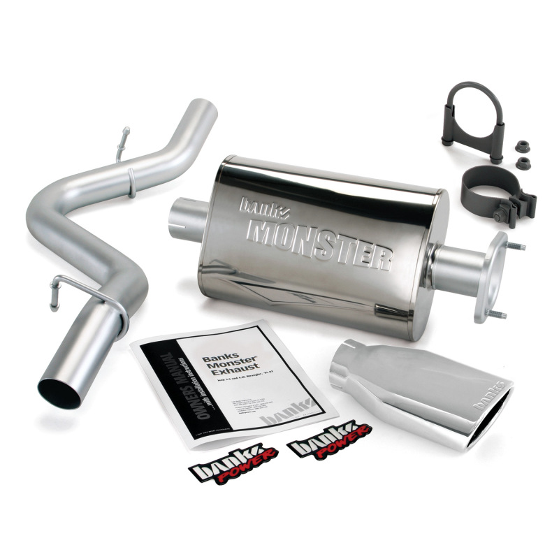 Banks Power 91-95 Jeep 4.0L Wrangler Monster Exhaust System - SS Single Exhaust w/ Chrome Tip - 51311