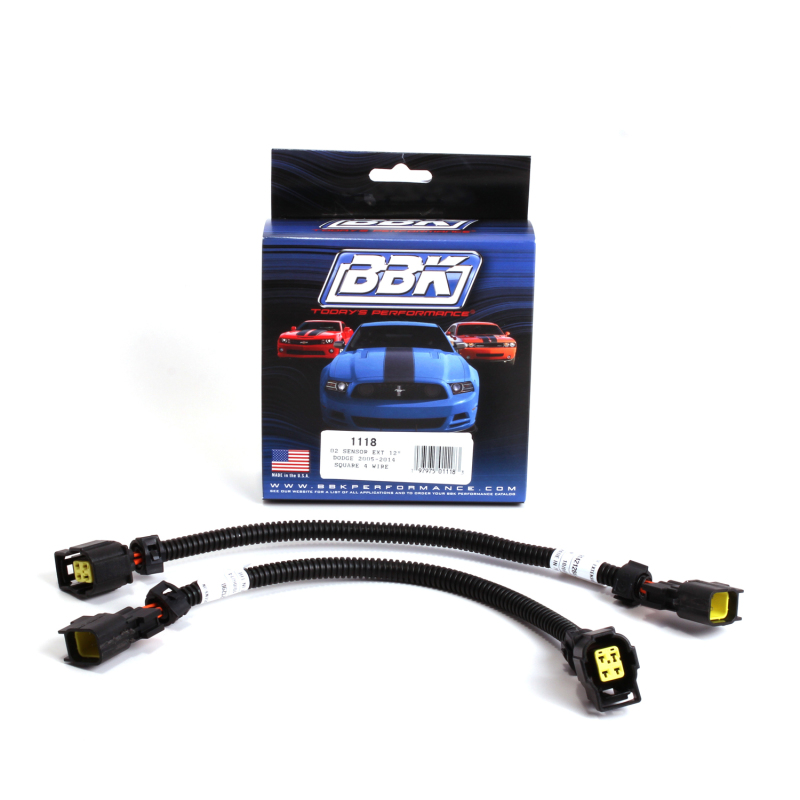 BBK 05-20 Dodge 4 Pin Square Style O2 Sensor Wire Harness Extensions 12 (pair) - 1118