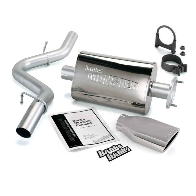 Banks Power 04-06 Jeep 4.0L Wrangler Unlimited Monster Exhaust Sys - SS Single Exhaust w/ Chrome Tip - 51315