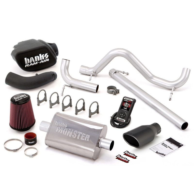 Banks Power 07-11 Jeep 3.8L Wrangler - 2dr Stinger Sys w/ AutoMind - SS Single Exhaust w/ Black Tip - 51339-B