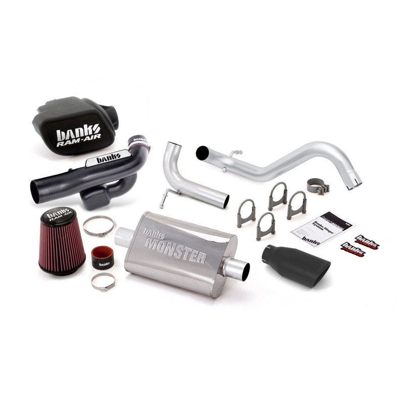 Banks Power 12-15 Jeep 3.6L Wrangler (All) 2dr Stinger Sys (no AutoMind) - SS Single Exh w/ Blk Tip - 51344-B