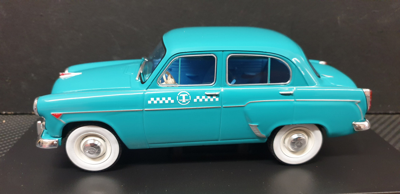 Taxi Moskvitch 412 CCCP URSR en noir avec jantes plastique au 1:43 en boite RARE