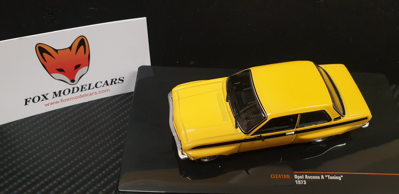 Diecast model cars Opel Ascona C 1/18 BoS Models A yellow 1973 2-Türer