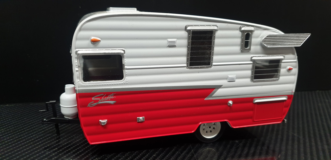 Greenlight 1/64 Shasta Airflyte 1962, Rimorchio Viaggio, Argento, Pressofuso, Nuovo
