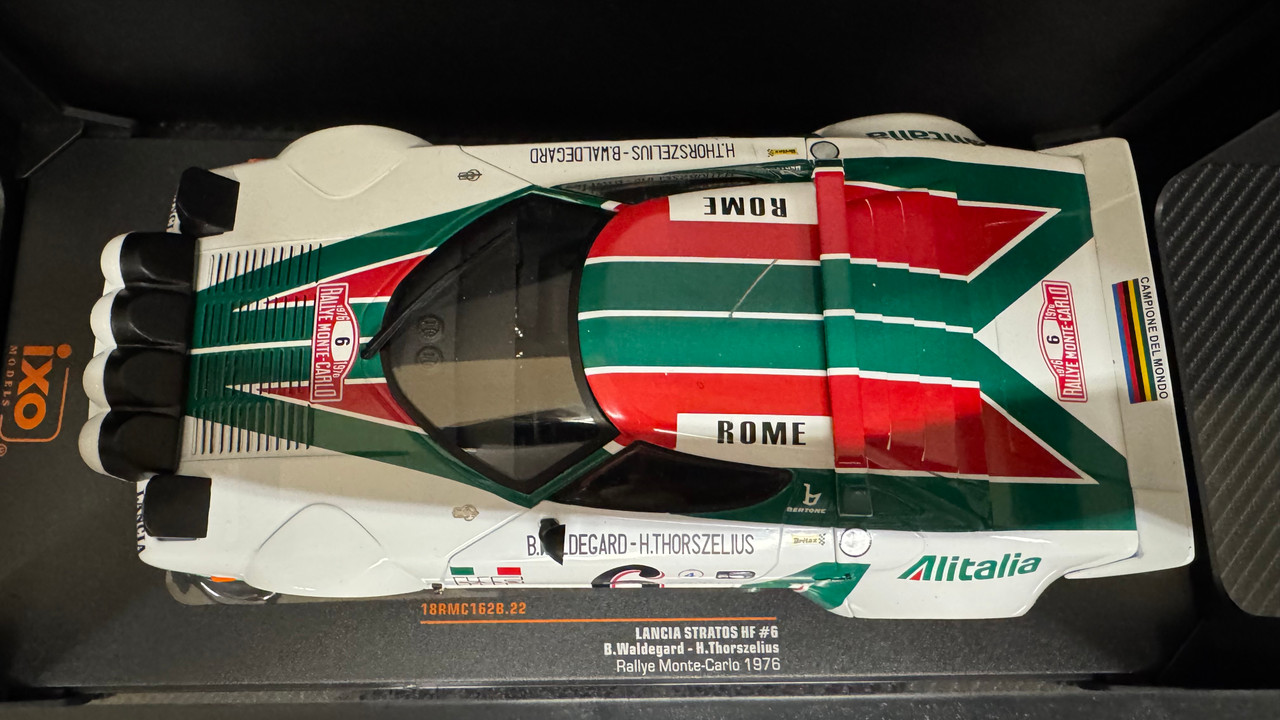Miniature 1:18 Ixo Lancia Stratos HF #6 – Rallye Monte-Carlo 1976 – Waldegard
