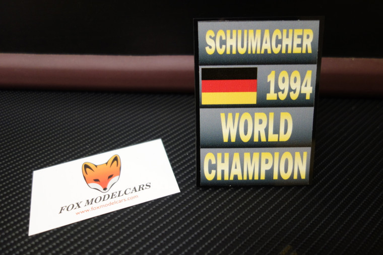 Sign Schumacher 1994 World Champion