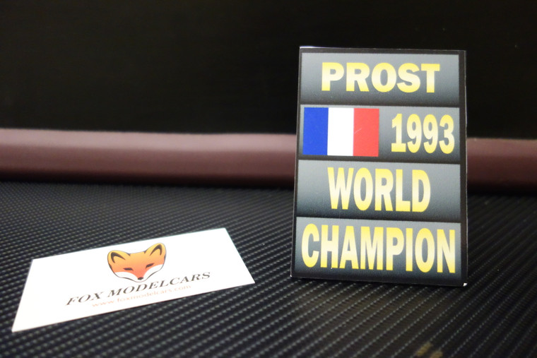 Sign Prost 1993 World Champion