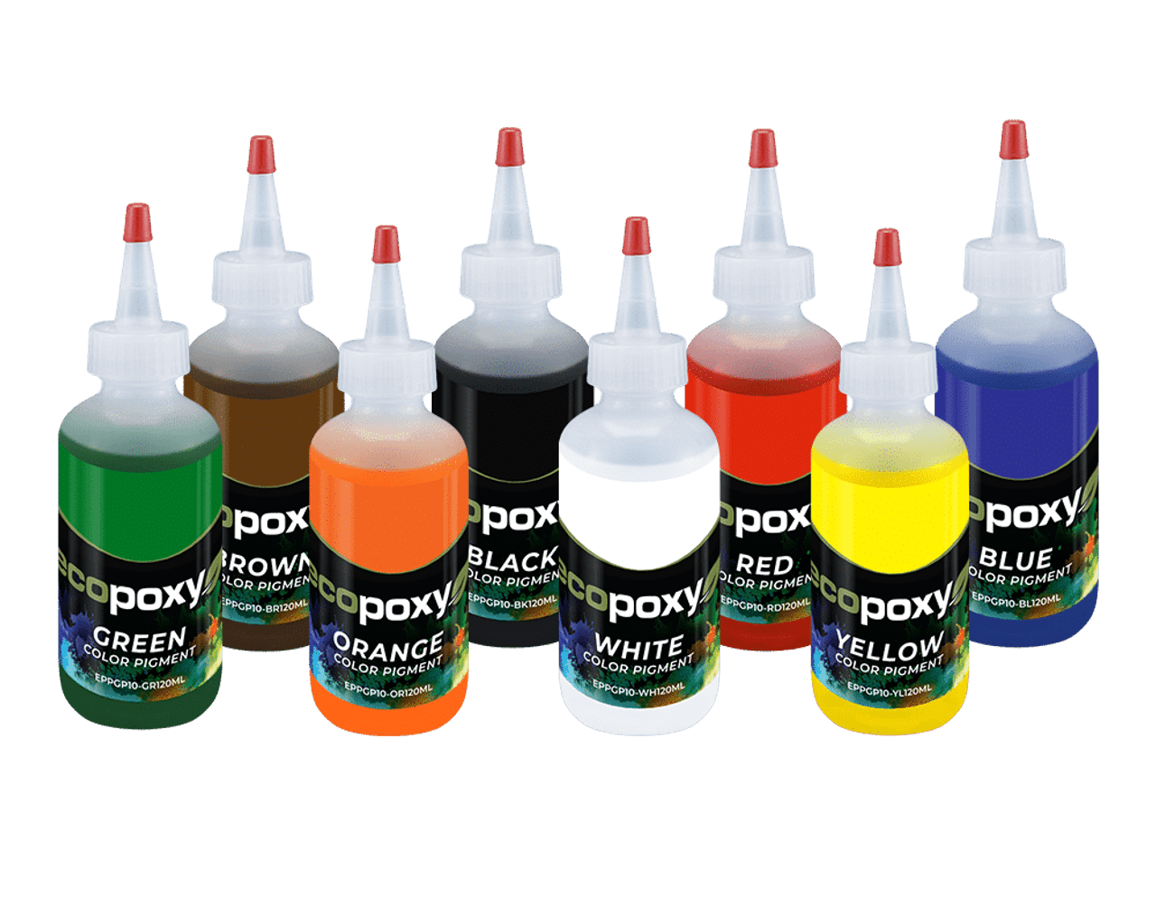 They are used to tint epoxy resins used as coatings, paints, gelcoats, laminating, casting or self-leveling resins.