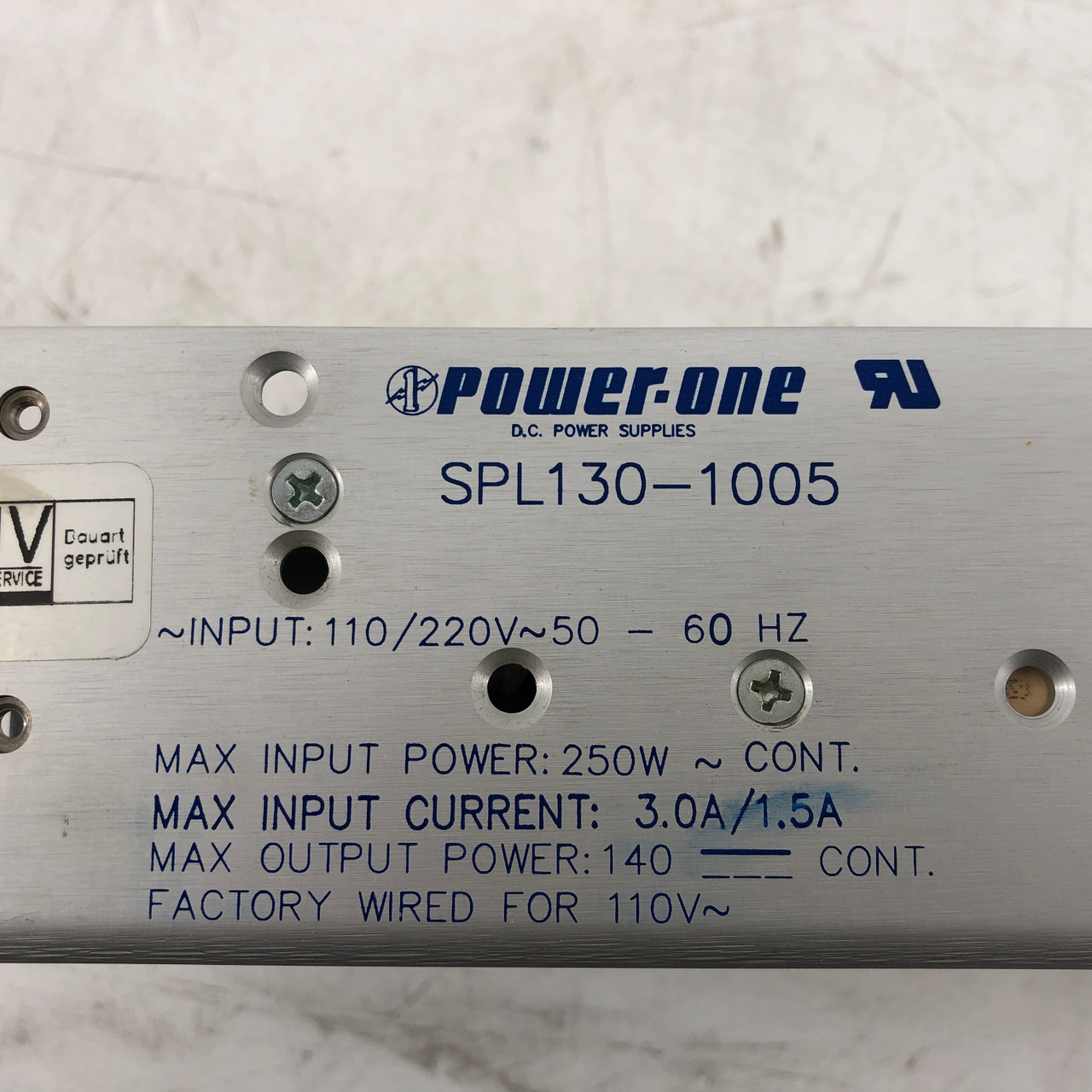 POWER ONE ADJUSTABLE POWER SUPPLY (SPL130-1005) 250W 3A - NEW