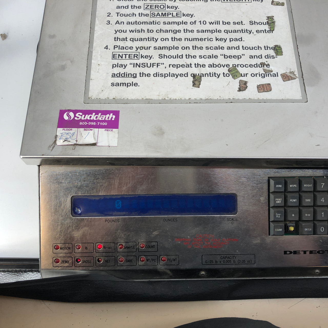 DETECTO USPS-25 V1.5 25LB POSTAL SHIPPING SCALE- MISSING KEY