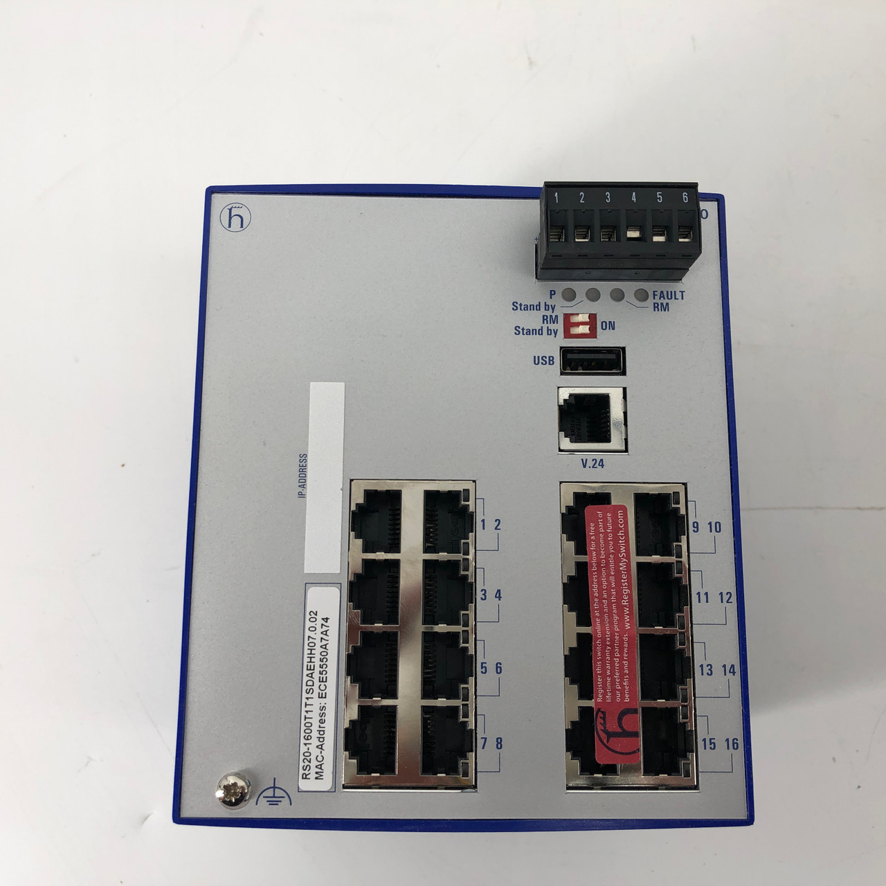 HIRSCHMANN RS20-1600T1T1SDAEHH07.0.02 DIN RAIL MANAGED FAST ETHERNET SWITCH -NEW